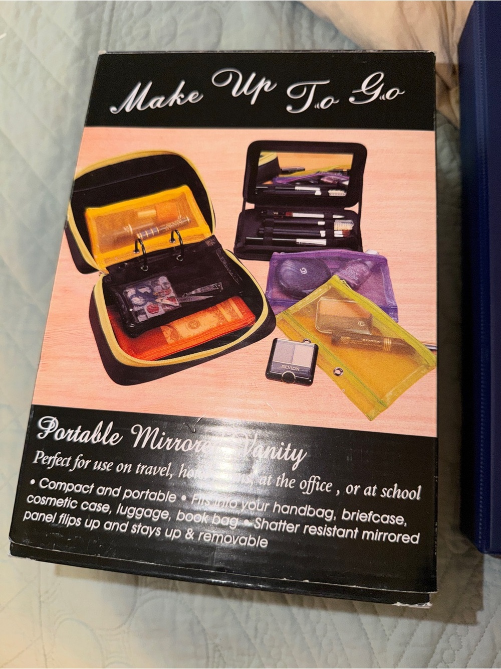 Make Up To Go Portable Mirror Vanity - Black & Yellow